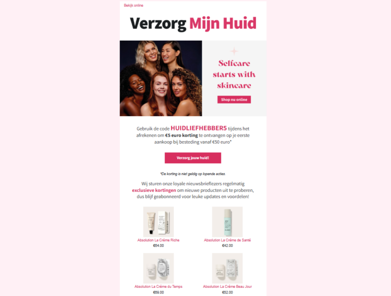 Welkomstmail Verzorg Mijn Huid